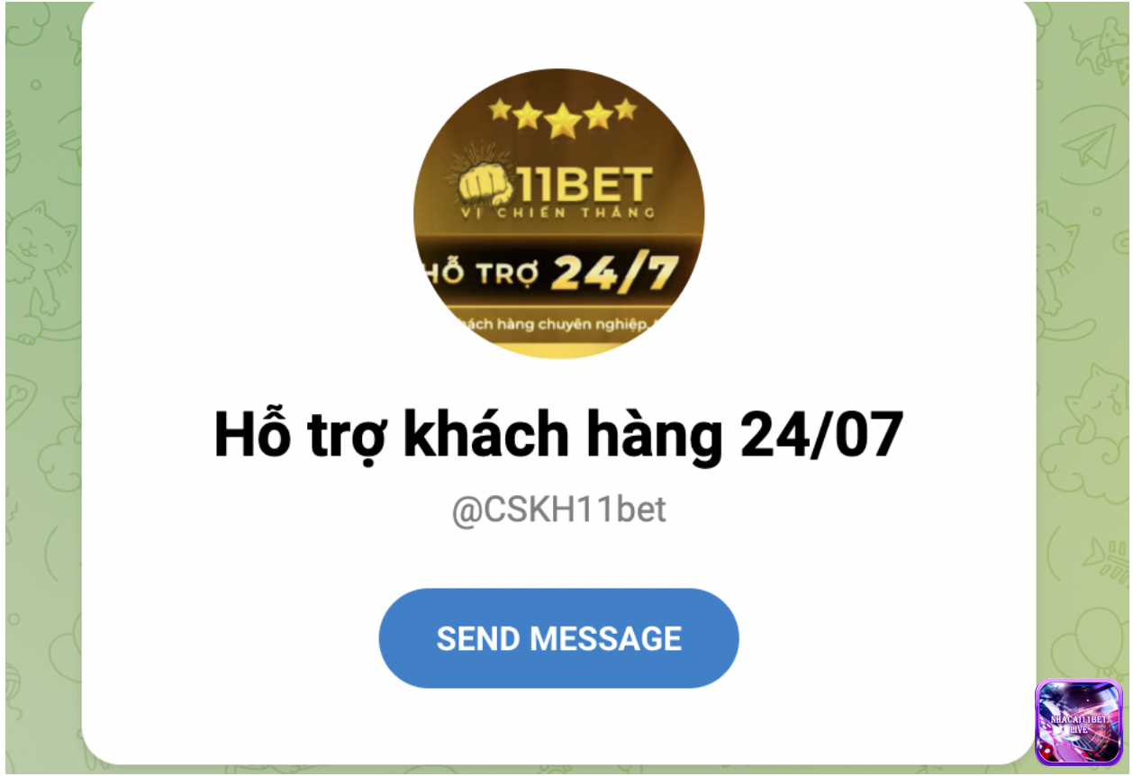 Liên hệ 11bet qua Telegram